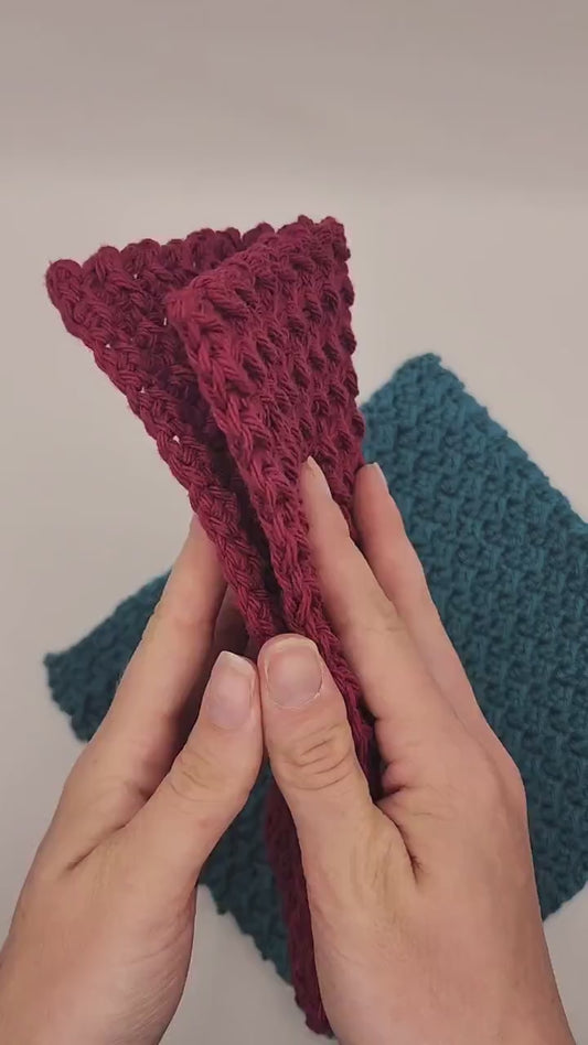 Hand Crocheted Cotton Dish Cloth: Kitchen Wash Cloth